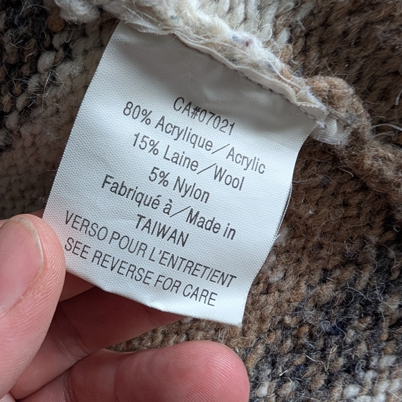 📼 Vintage RD L'equipe Tan, Cream & Gray Wool-blend Vest - Large - Picture 8 of 9